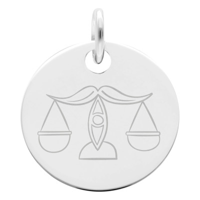 Médaille Signe Astrologique Balance, Argent 925, 15 mm - Lumiosa