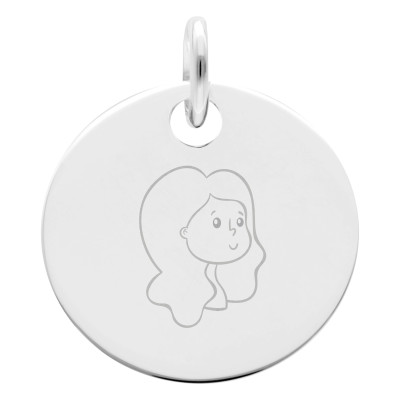 Médaille Signe Astrologique Vierge, Argent 925, 15 mm - Lumiosa