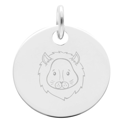 Médaille Signe Astrologique Lion, Argent 925, 15 mm - Lumiosa