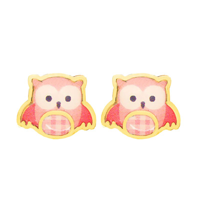 Boucles d'Oreilles Hibou, Or jaune - Bambins