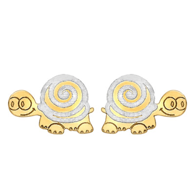 Boucles d'oreilles Tortues, 2 Ors 375, 8x5mm - Bambins