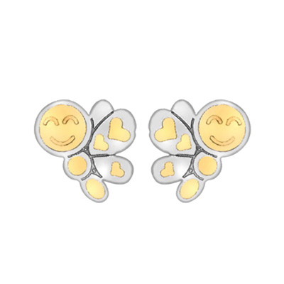Boucles d'oreilles Libellules, 2 Ors 375, 6x5mm - Bambins