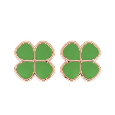Boucles d'oreilles Trèfles, Plaqué Or Jaune - Bambins