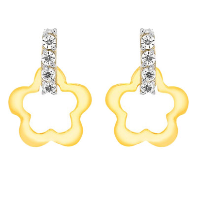 Boucles d'oreilles fleur ajourée, Or jaune - Bambins