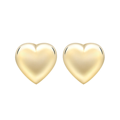 Boucles d'oreilles Coeurs, Or Jaune 375, 4x4mm - Bambins