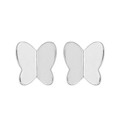 Puces d'oreilles Papillon, Or blanc - Bambins