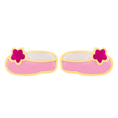 Boucles d'oreilles Ballerines, Email & Or jaune - Bambins