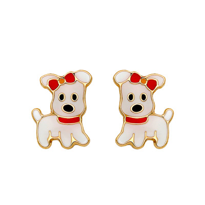 Boucles d'oreilles Chien, Or jaune - Emanessence