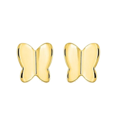 Puces d'oreilles Papillon, Or jaune - Emanessence
