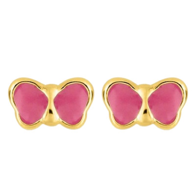 Boucles d'oreilles Papillon, Or jaune - Emanessence