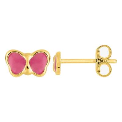 Boucles d'oreilles Papillon, Or jaune - Emanessence