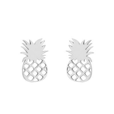Boucles d'oreilles ananas, Or blanc 375 - Scarlett or Scarlett