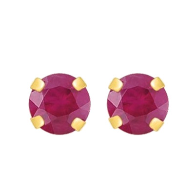 Boucles d'oreilles Rubis et Or jaune 750 - Emanessence
