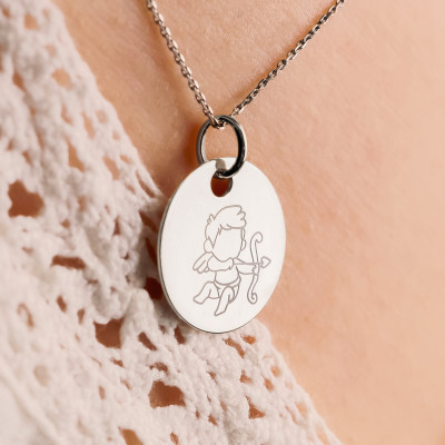 Médaille Angelot, Argent 925, 19 mm - Lumiosa
