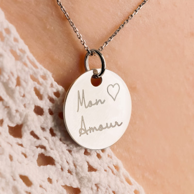 Médaille Mon Amour, Argent 925, 19 mm - Lumiosa