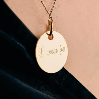 Médaille L'Amour Fou, Plaqué Or Jaune, 19 mm - Lumiosa