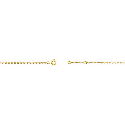 Gourmette Enfant Ovale Maille Forçat, Plaqué Or Jaune, 15 cm - Bambins