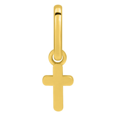 Pendentif Croix breloque, Or Jaune 375, 4x13mm - Emanessence