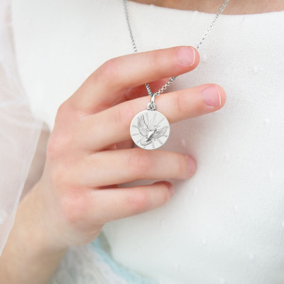 Médaille Colombe Saint Esprit, Argent 925, 16mm - Lumiosa