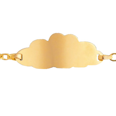 Gourmette bébé nuage, Or jaune 750, 12,50 à 14cm - Lucas Lucor
