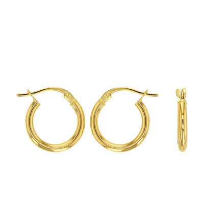 Boucles d'oreilles créoles, Or jaune 750 - Rosatella