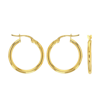 Boucles d'oreilles créoles, Or jaune 750 - Rosatella