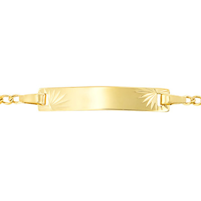 Gourmette Bébé Maille Figaro, Or jaune 375, 12 à 14cm - Lucas Lucor