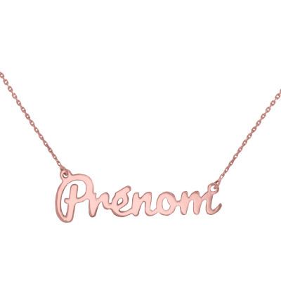 Collier personnalisé prénom, Or rose 750, 38 à 42cm - Rosatella
