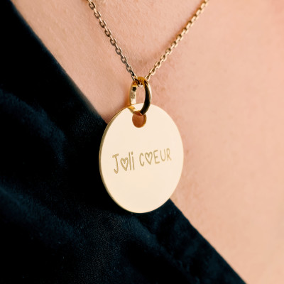 Médaille Joli Coeur, Plaqué Or Jaune, 19 mm - Lumiosa
