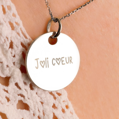 Médaille Joli Coeur, Argent 925, 19 mm - Lumiosa