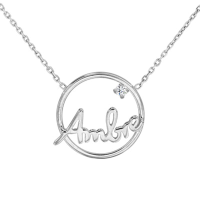 Collier Prénom Personnalisé, Or Blanc 375, 42 cm - Scarlett or Scarlett