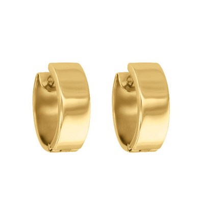 Boucles d'Oreilles Créoles, Or Jaune 750, 16 mm - Vandona