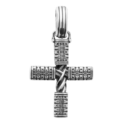 Pendentif Croix Ciselé, Argent 925, 25x18mm - Vandona