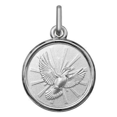 Médaille Colombe Saint Esprit, Argent 925, 14mm - Emanessence