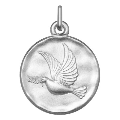 Médaille Colombe Saint Esprit, Argent 925, 18 mm - Emanessence