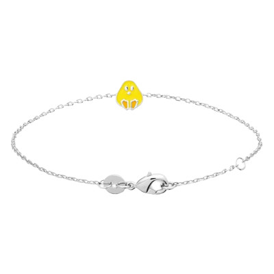 Bracelet Enfant Poussin, Argent 925 & laque, 16cm - Bambins