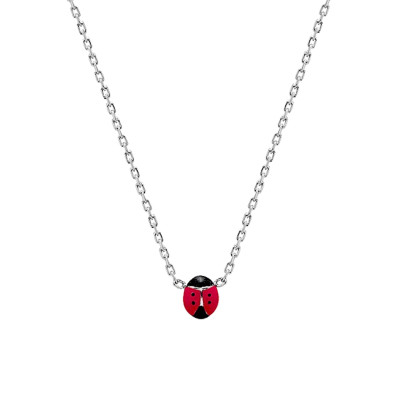 Collier Coccinelle, Laque Rouge & Argent Rhodié 925 - Bambins