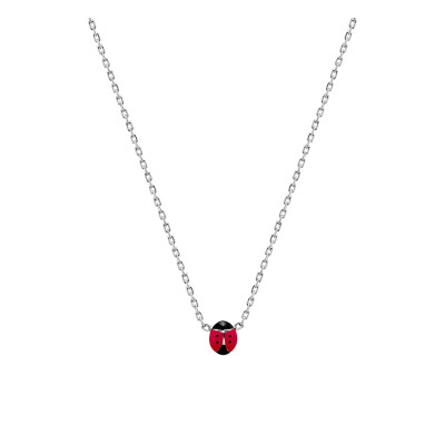 Collier Coccinelle, Laque Rouge & Argent Rhodié 925 - Bambins