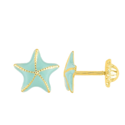 Boucles d'oreilles Etoiles de Mer, Plaqué Or Jaune - Bambins