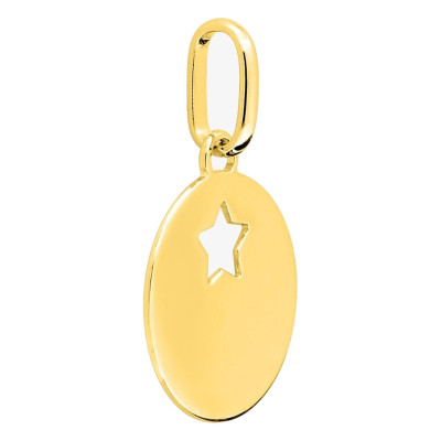 Pendentif Jeton motif étoile, Or jaune - Emanessence
