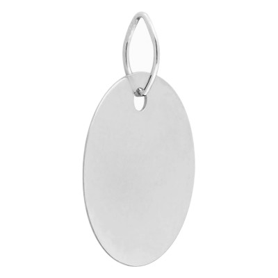 Pendentif à graver rond, Or blanc - Emanessence