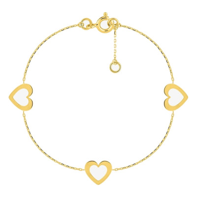 Bracelet femme coeur, Or jaune 375 - Emanessence