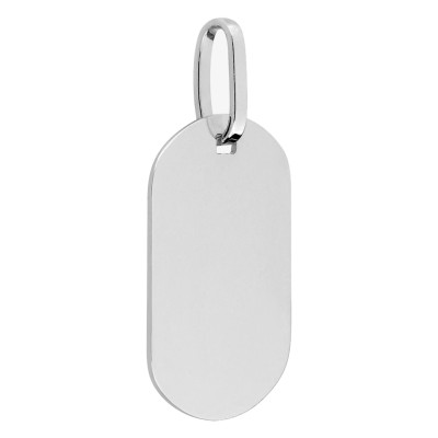 Médaille Tonneau personnalisable, Or blanc, 18x14mm - Emanessence
