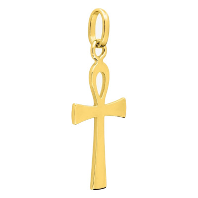Croix de Vie Polie, Or jaune, 13x22mm - Emanessence