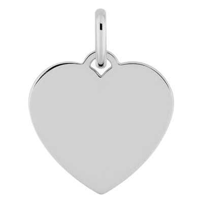 Pendentif coeur, Or blanc - Emanessence