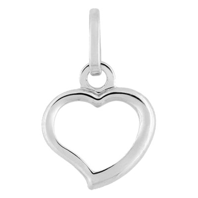 Pendentif mini coeur ajouré, Or blanc, 10x10mm - Emanessence