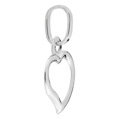 Pendentif mini coeur ajouré, Or blanc, 10x10mm - Emanessence