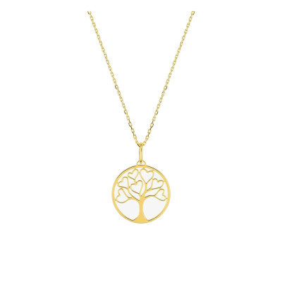 Collier Coeur Arbre de Vie, Or Jaune 375 - Emanessence