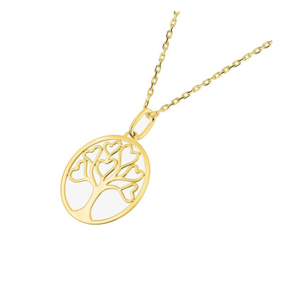 Collier Coeur Arbre de Vie, Or Jaune 375 - Emanessence