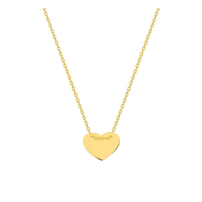 Collier Coeur, Plaqué Or Jaune, 42 cm - Emanessence